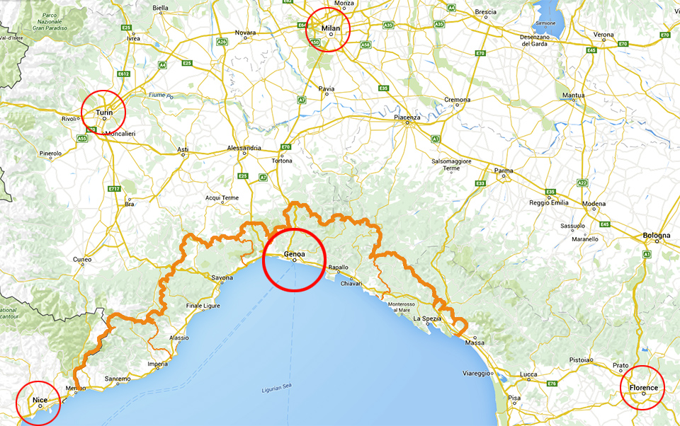 liguria map cities